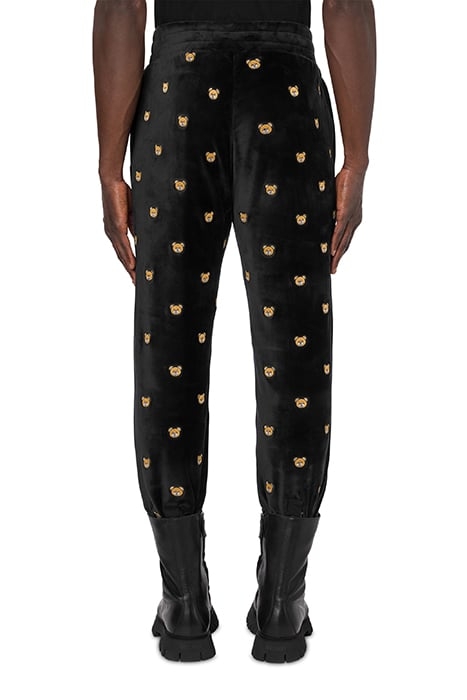 ALLOVER TEDDY EMBROIDERY CHENILLE JOGGERS BLACK 2