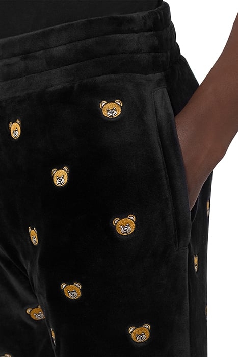 ALLOVER TEDDY EMBROIDERY CHENILLE JOGGERS BLACK 4