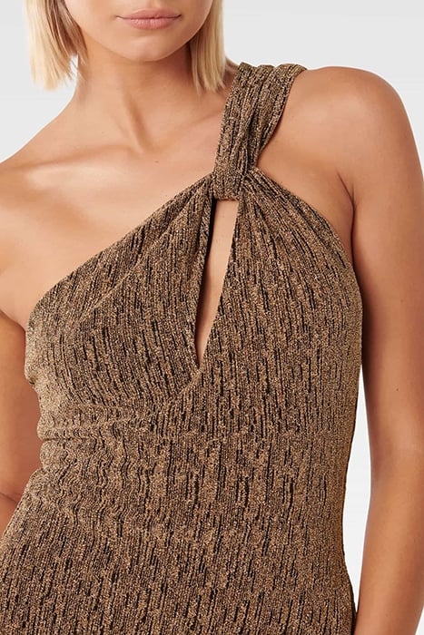 KAIRO ONE SHOULDER GLITTER MAXI GOLD 5