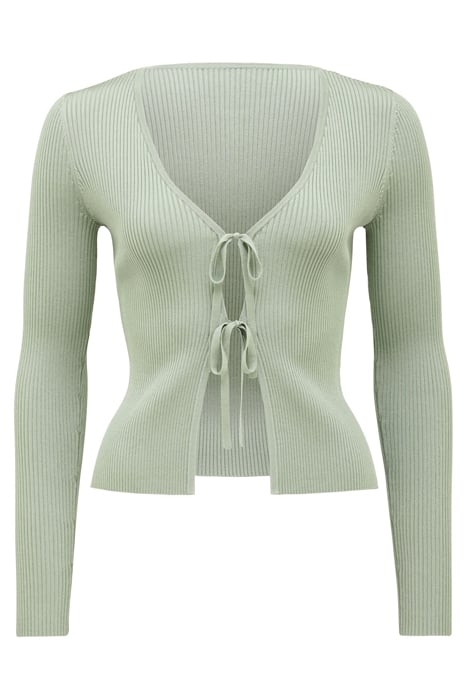 CASSIE TIE FRONT KNIT CARDIGAN SAGE GREEN 4