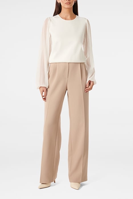 MANDY WOVEN SLEEVE KNIT TOP PORCELAIN 3