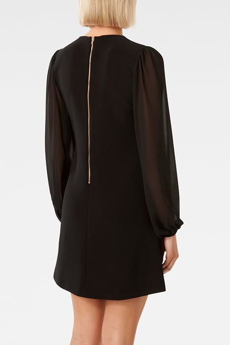 JESSIE SHEER SLEEVE MINI DRESS BLACK 2