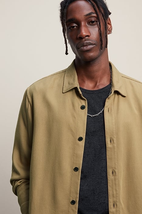 OVER SHIRT WITH STRAIGHT BOTTOM HEM HOR CLAY BROWN 2