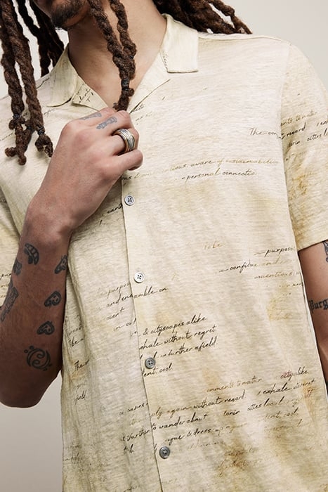 DOYERS REGULAR FIT SS LINEN CAMP SHIRT W TOAST 2