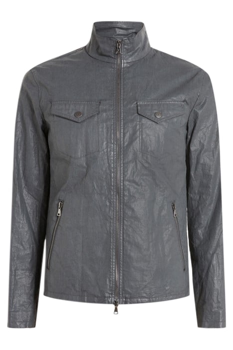 GARMENT WASHED SLIM FIT ZIP FRONT CLOSUR SEAL GREY 1