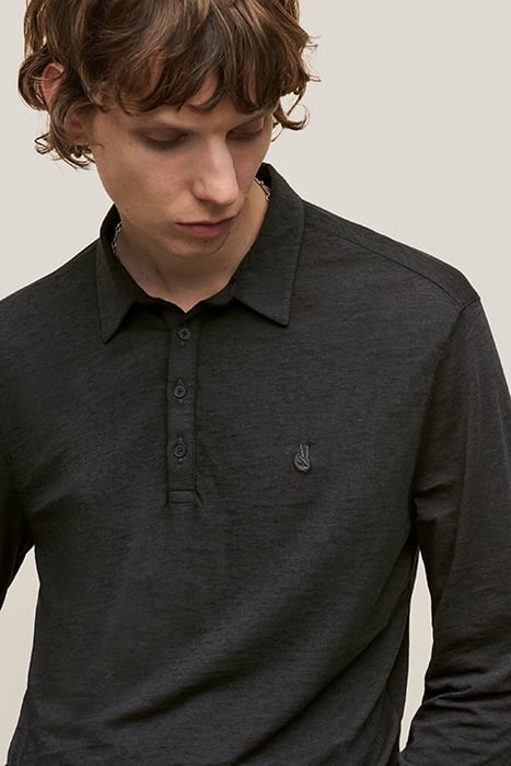 MARTY LS BURNOUT POLO W PSE CHARCOAL HTR 2