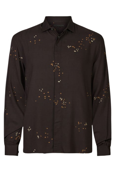 RODNEY LS SPORT SHIRT CONCEALED PLACKET ESPRESSO 1