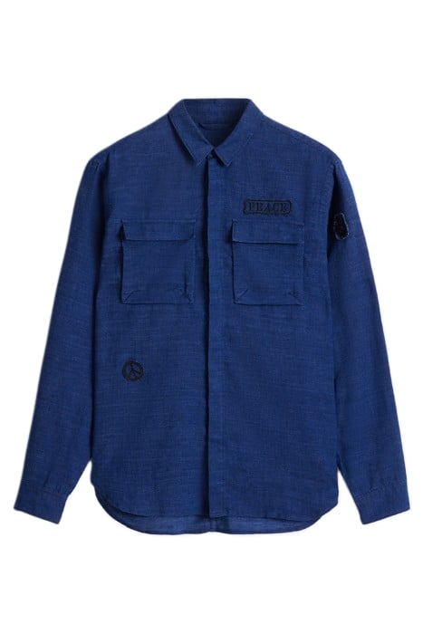 FREDDY LS MILITARY OVERSHIRT DUSTED BLUE 2