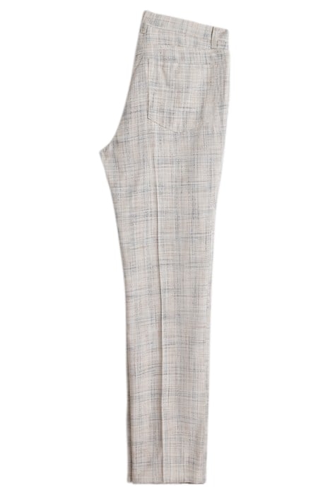 STRAIGHT FIT PANTS WITH DENIM BACK POCKE ECRU 2