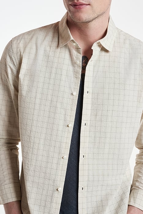 SLIM FIT SPORT SHIRT WITH SHANK BUTTONS MACADAMIA 3