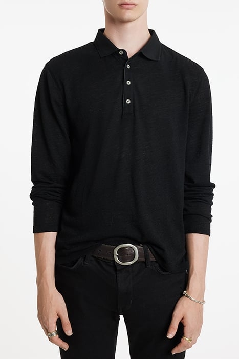 PRESIDIO EASY FIT LS POLO WITH BUCLE TEX BLACK 1
