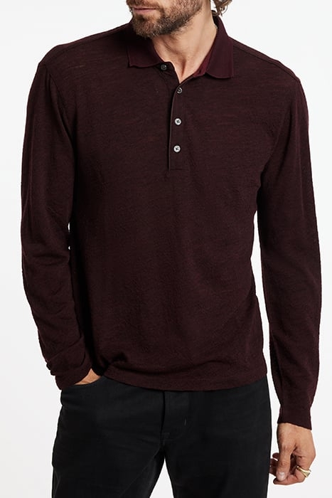 PRESIDIO EASY FIT LS POLO WITH BUCLE TEX MERLOT 1