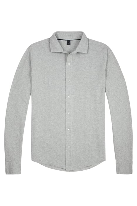 BARTON | TAILORED JERSEY SHIRT LIGHT GREY MELANGE 1
