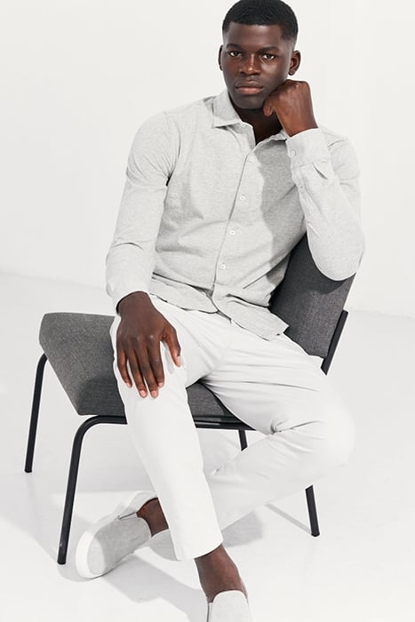 BARTON | TAILORED JERSEY SHIRT LIGHT GREY MELANGE 2