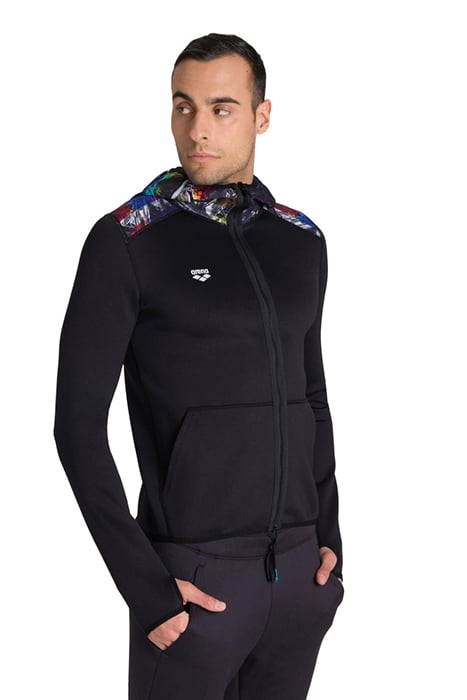 M HOODED SPACER REVERSIBLE F/Z JACKET BLACK-IRIDESCENT STRIP 6