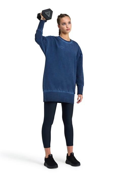 WOMEN'S ARENA ICONS OVERSIZE CREW NAVY DELAVE-NAVY-WHITE 3