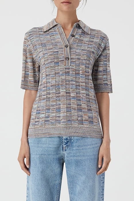 POLO SHORT SLEEVE CHAMBRAY BLUE 1