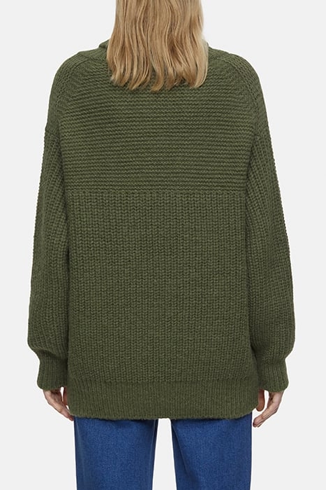 CHUNKY ROLL NECK INDUSTRIAL GREEN 2