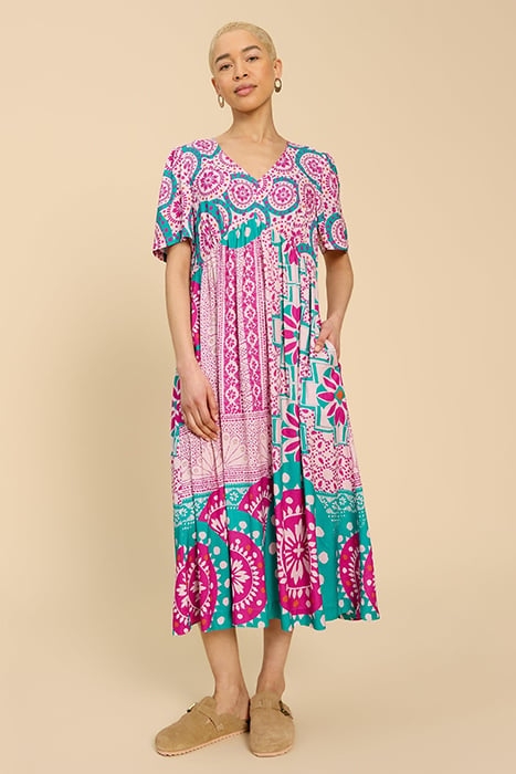 LUCY ECO VERO MINI DRESS PINK PRINTED 1