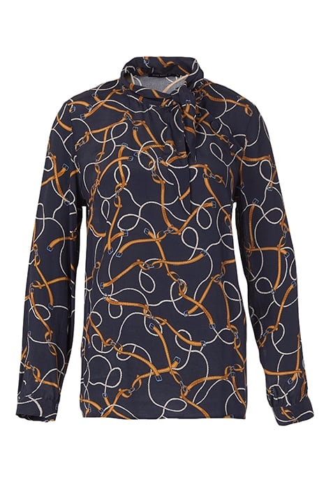 VISCOSE SCARF SHIRT IN BLUE 4