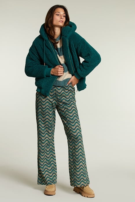 GREEN OVERSIZED HOODED BOMBER JACKET 3