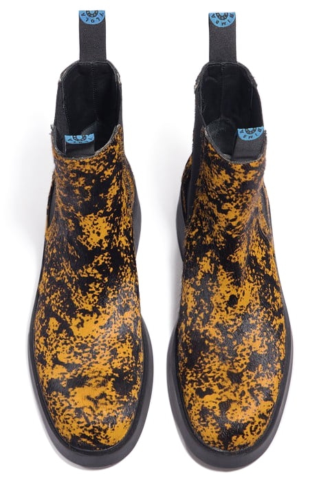 ORANGE FUR LEATHER ANKLE BOOT 3