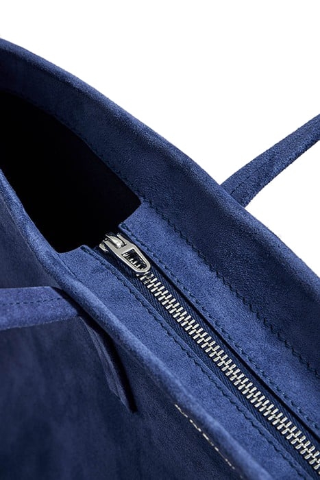 L DARK BLUE SUEDE SHOPPER BAG 3
