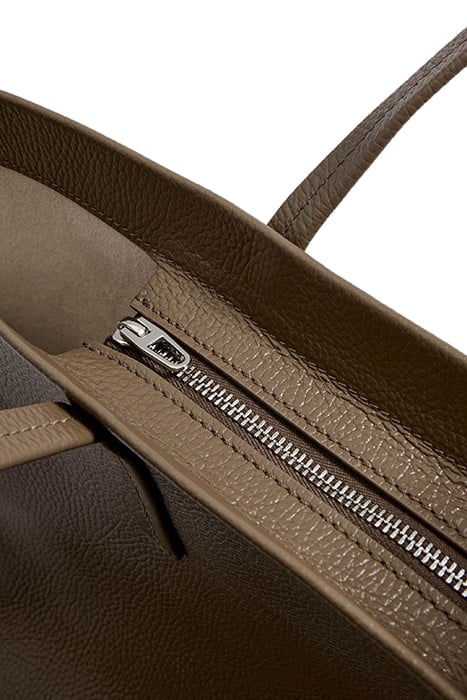 L TAUPE LEATHER SHOPPER BAG 3