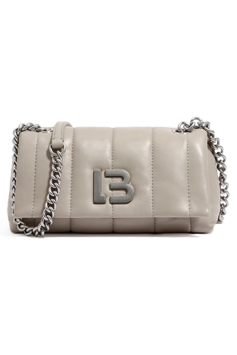 S TAUPE LEATHER FLAP BAG 1