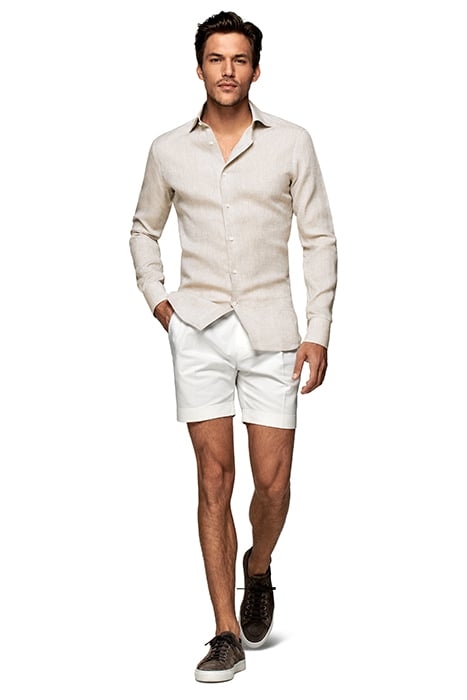 LIGHT BROWN SLIM FIT SHIRT 3