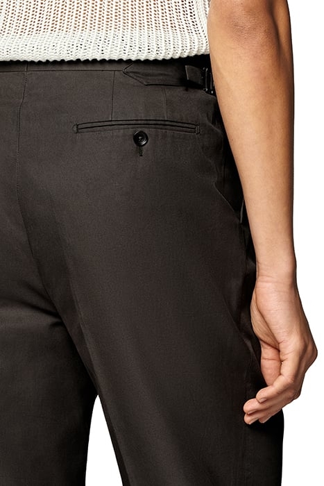 DARK BROWN WIDE LEG STRAIGHT TROUSERS 8