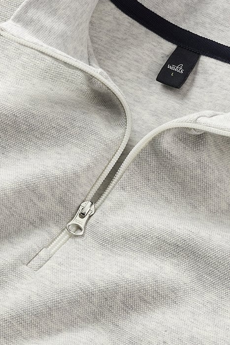 CONNELL | DOUBLE FACE PIQUÉ ZIP-UP TAVERTINE MELANGE 2