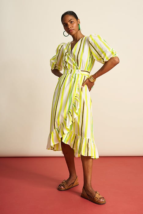 DRESS - STRIPED LEMON YELLOW 4