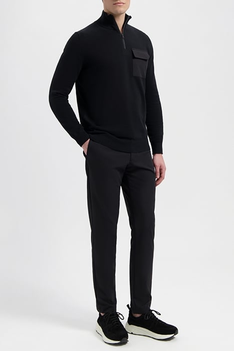LEWIS | COTTON HALF ZIP PULLOVER PURE BLACK 3