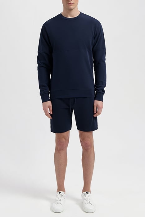 SULLIVAN | JERSEY PIQUÉ CREWNECK SWEATER NAVY BLUE 1