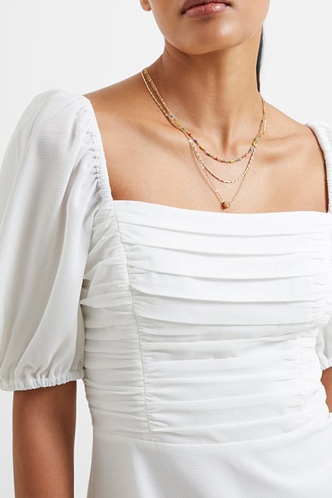 AFINA VERONA RUCHED MIDI DRESS WHITE 4