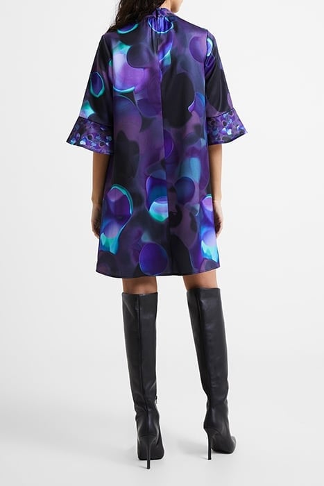 EVA HARLOW FLUTED SLEEVE DRESS BLUE 3