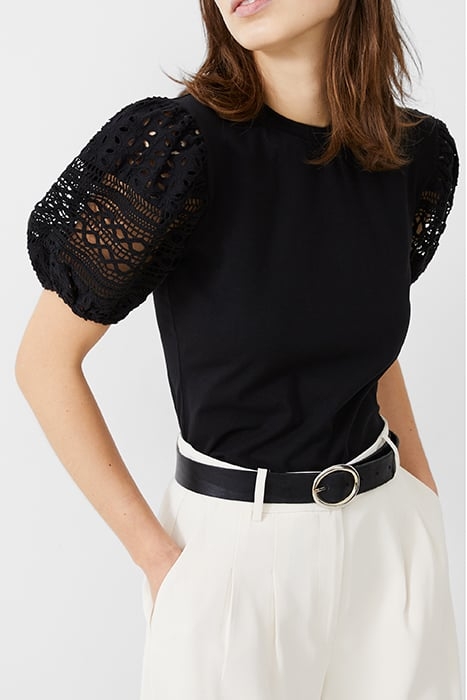 ROSANA ANGES BROIDERIE T SHIRT BLACK 4