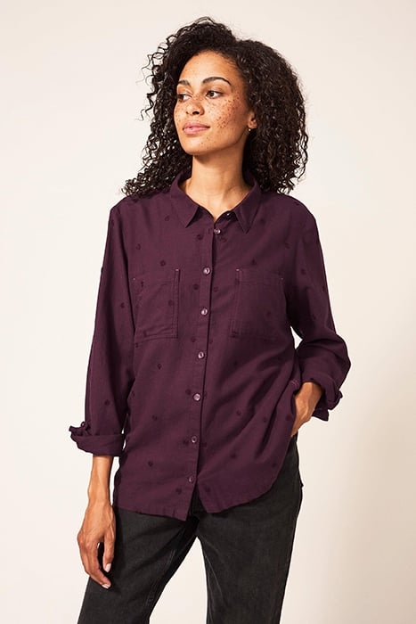 EMILIA COTTON SHIRT PLUM 1