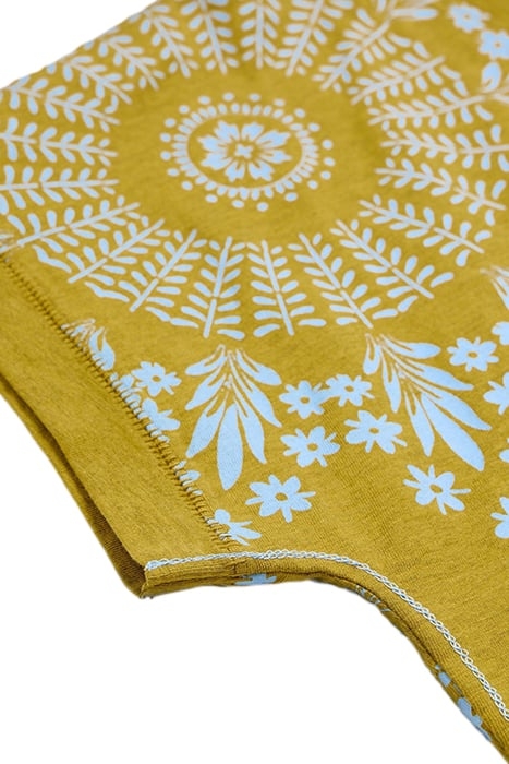 NELLY NOTCH NECK TEE CHARTREUSE PRINTED 3