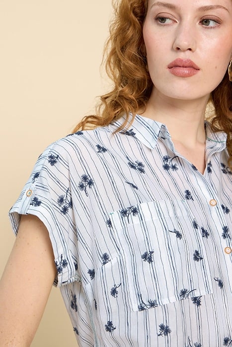ELLIE STRIPE EMBROIDERED SHIRT IVORY 4