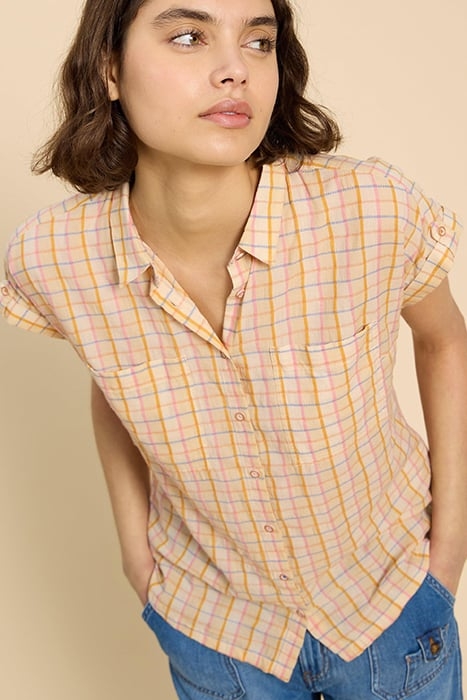 ELLIE CHECK SHIRT NATURAL 4