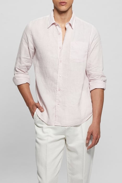 LS ISLAND LINEN SHIRT AIRY PINK 1