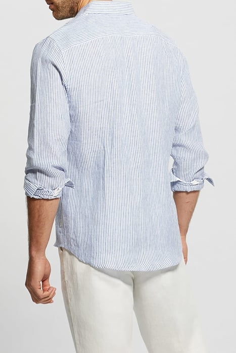 LS NAUTICAL STRIPE LINEN SHIRT SMART BLUE MULTI 2