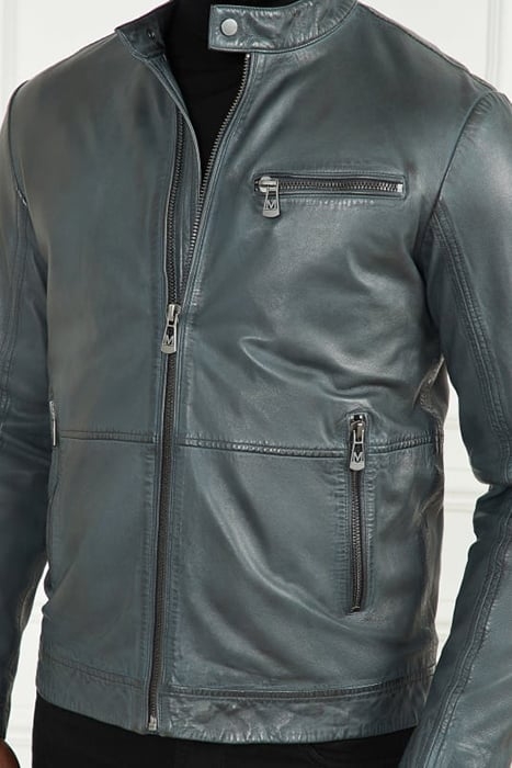 REAL LEATHER JACKET JET BLACK & BIKER 7