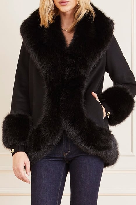 THE JACKSON COAT JET FAUX FUR BLACK 1