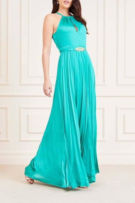 MINA LONG DRESS SOLI POMPOM GREEN 6