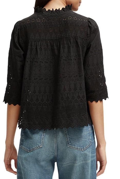 BRODERIE ANGLAISE TOP BLACK 2