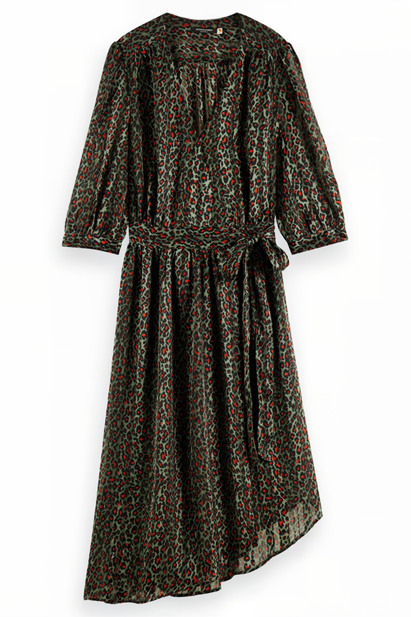 ASYMMETRIC WRAP DRESS CREATURES OF THE NIGHT FIELD GREEN 4