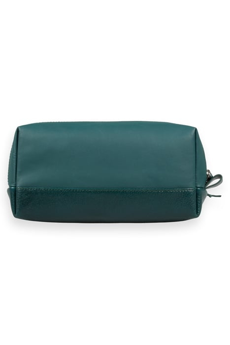 LARGE LEATHER MAKEUP BAG BOTTLE GREEN 2
